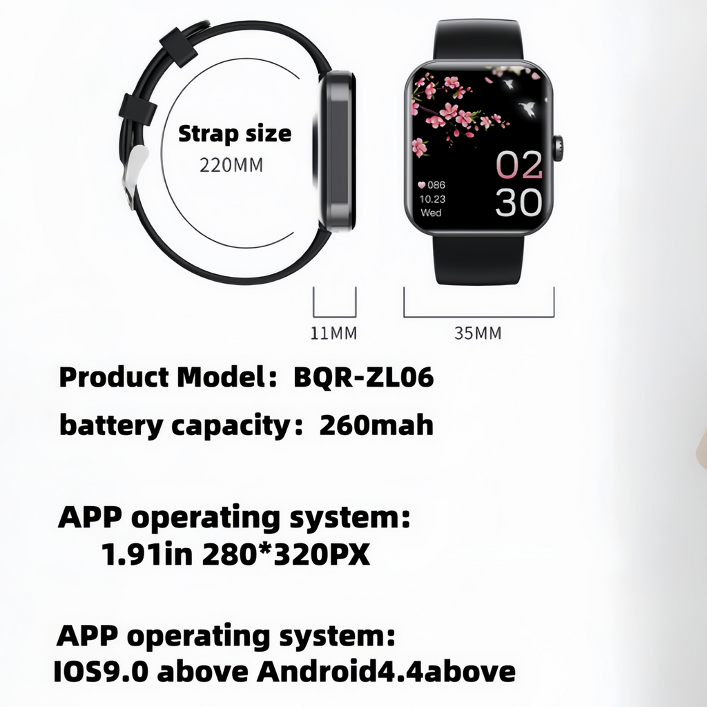 Smart Wristband with Heart Rate and Blood Pressure Monitors, Stainless Steel Strap, Capable of Making Phone Calls