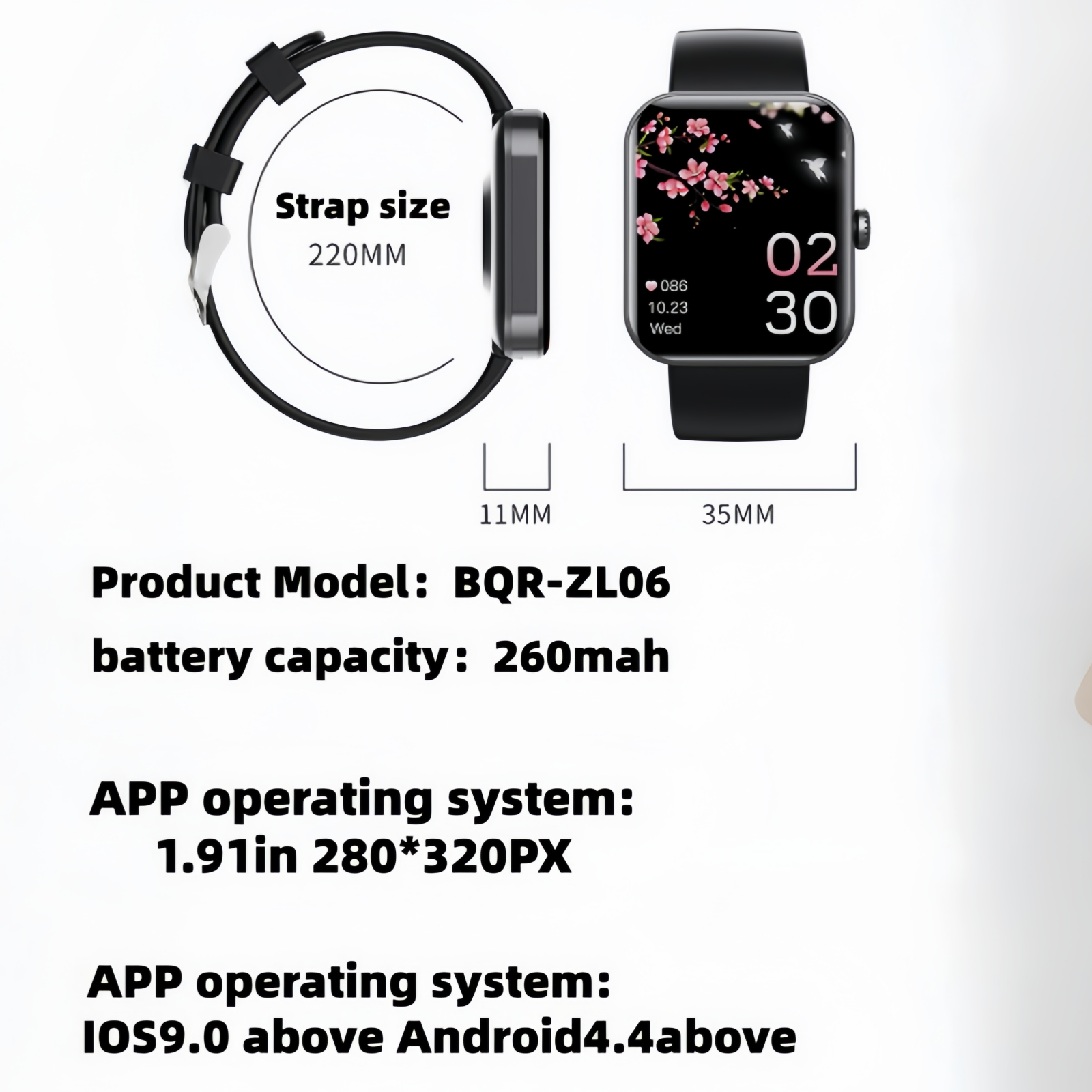 Smart Wristband with Heart Rate and Blood Pressure Monitors, Stainless Steel Strap, Capable of Making Phone Calls