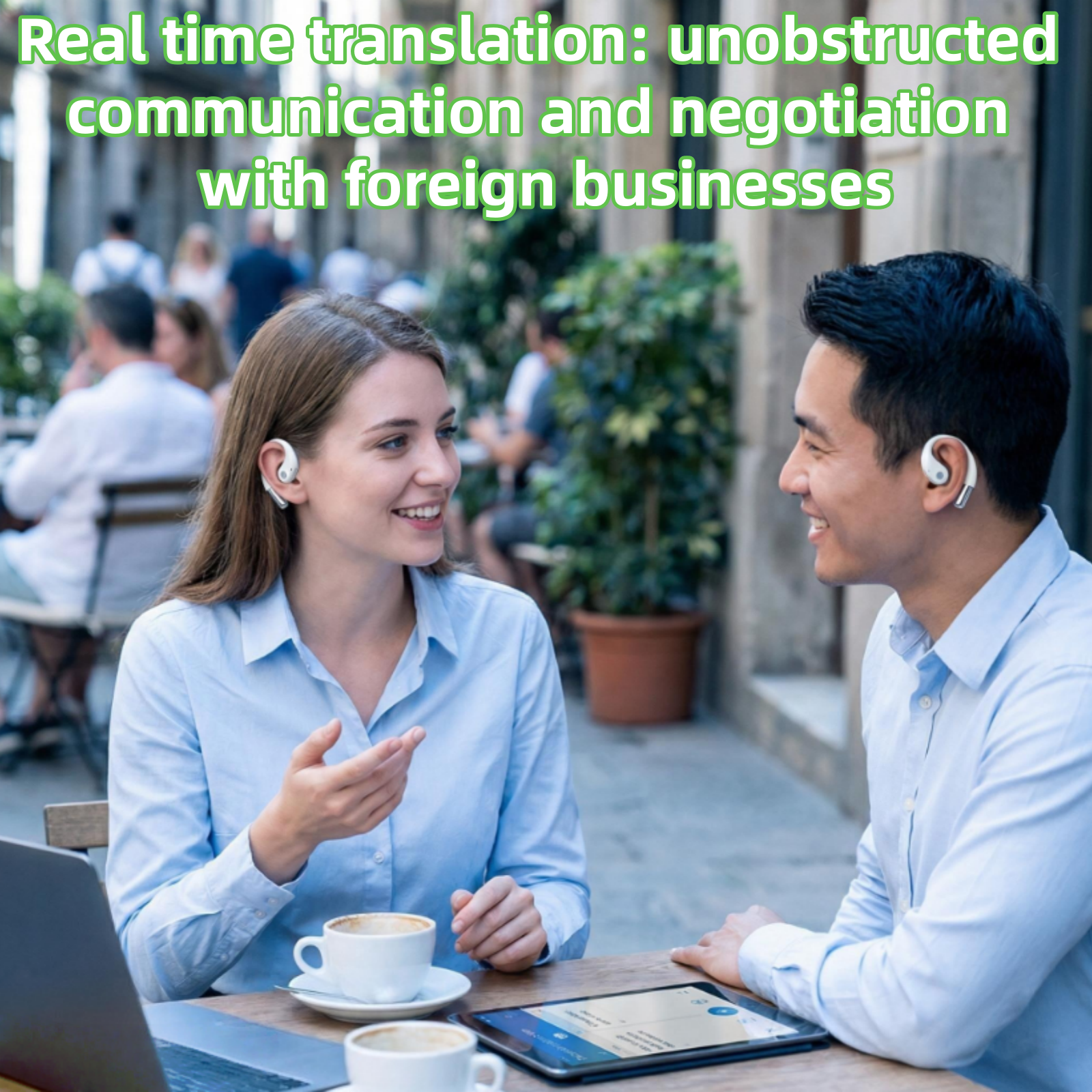 AI Real-Time Translation Earbuds | 80-Hour Battery, Deep Bass, IPX7 Waterproof