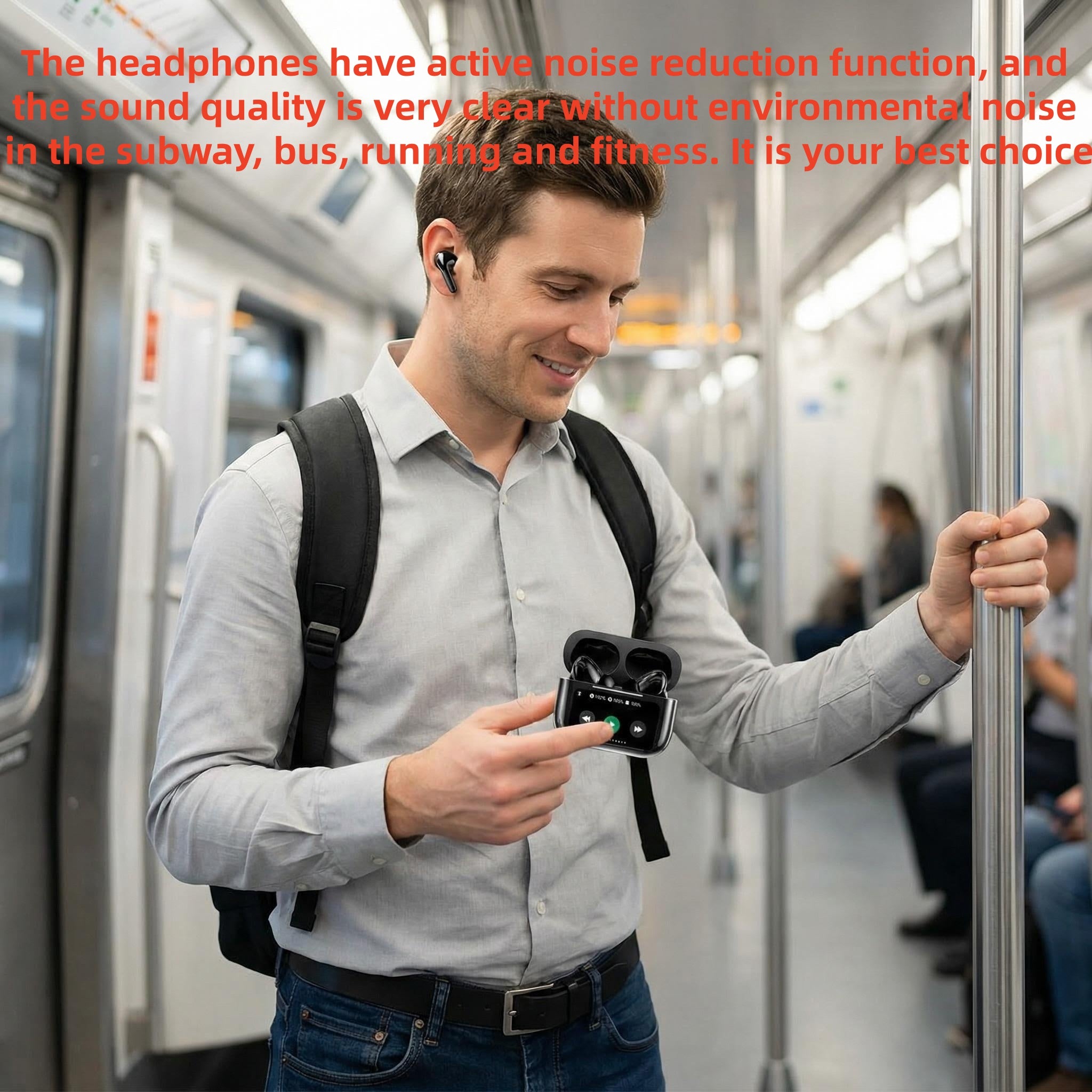 AI Real-Time Translation Earbuds | LED Display, Long Range, Active Noise Cancelling, IPX7