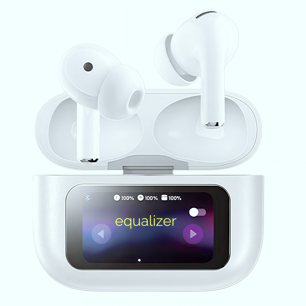 AI Real-Time Translation Earbuds | LED Display, Long Range, Active Noise Cancelling, IPX7