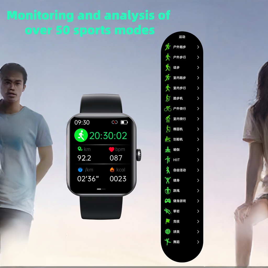 Smart Wristband with Heart Rate and Blood Pressure Monitors, Stainless Steel Strap, Capable of Making Phone Calls