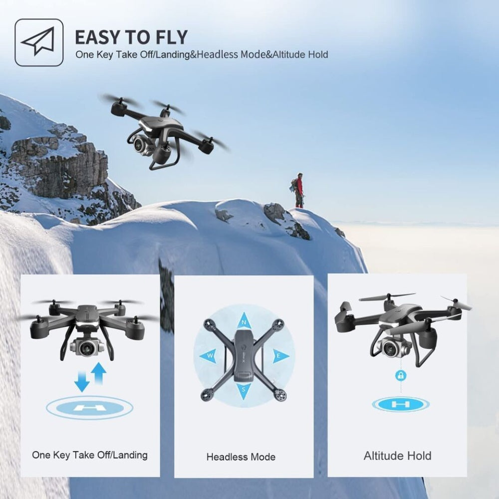 2026 V14 Professional Drone | 6K HD Dual Camera, WiFi FPV, Portable RC Quadcopter, 2 Batteries