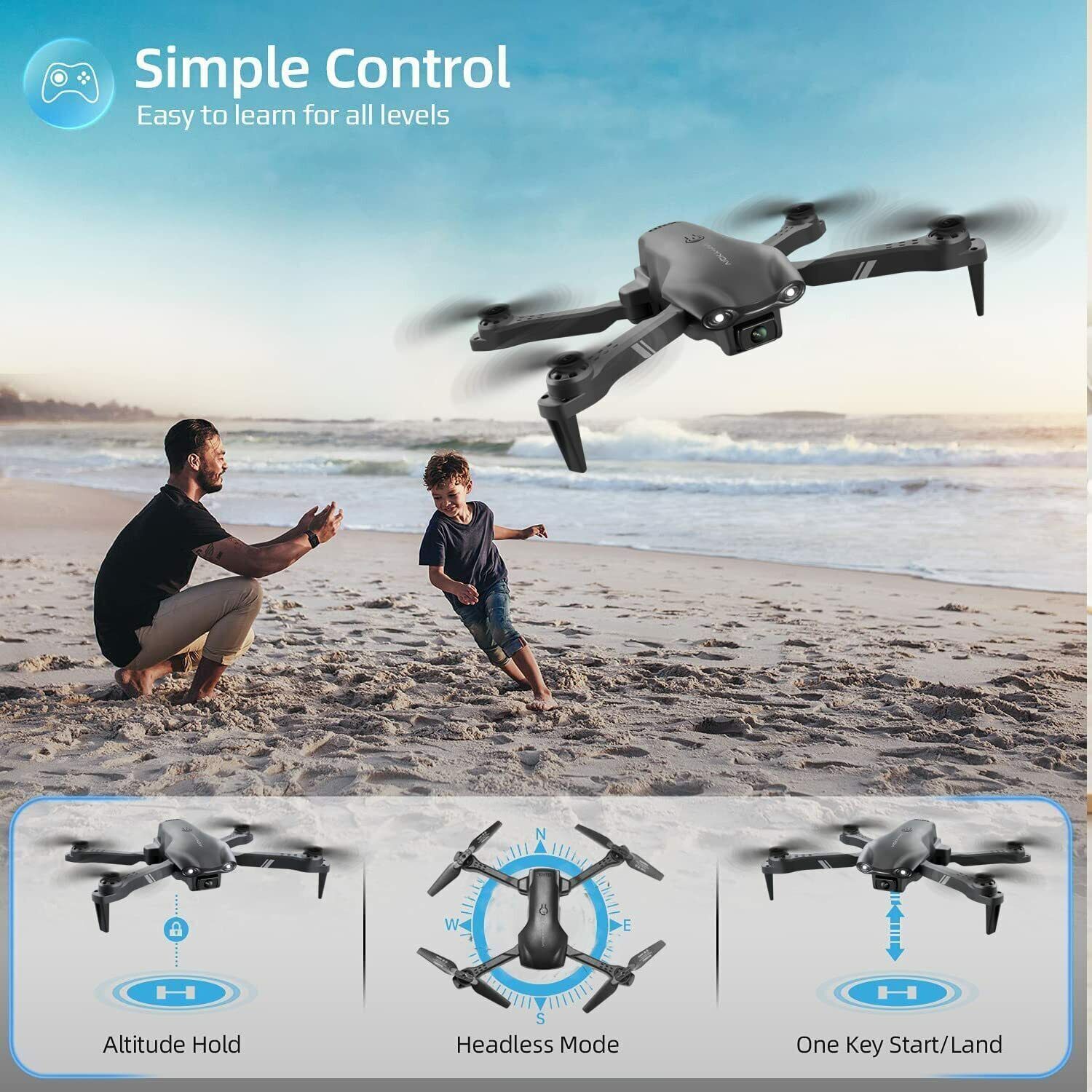 V13 RC Drone | 6K HD Dual Camera, WiFi FPV, Foldable Quadcopter, 2 Batteries