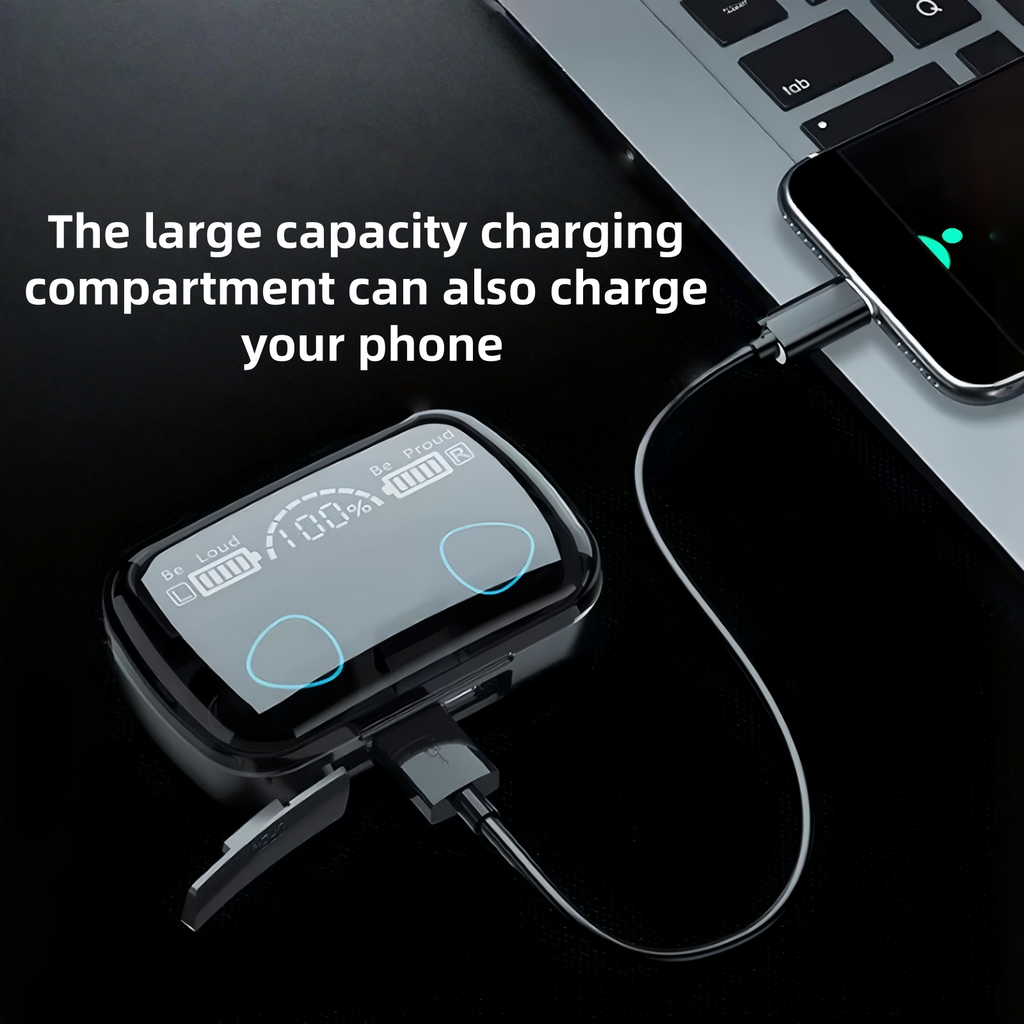 TWS Wireless Earbuds | LED Display Charging Case, Touch Control, Deep Bass