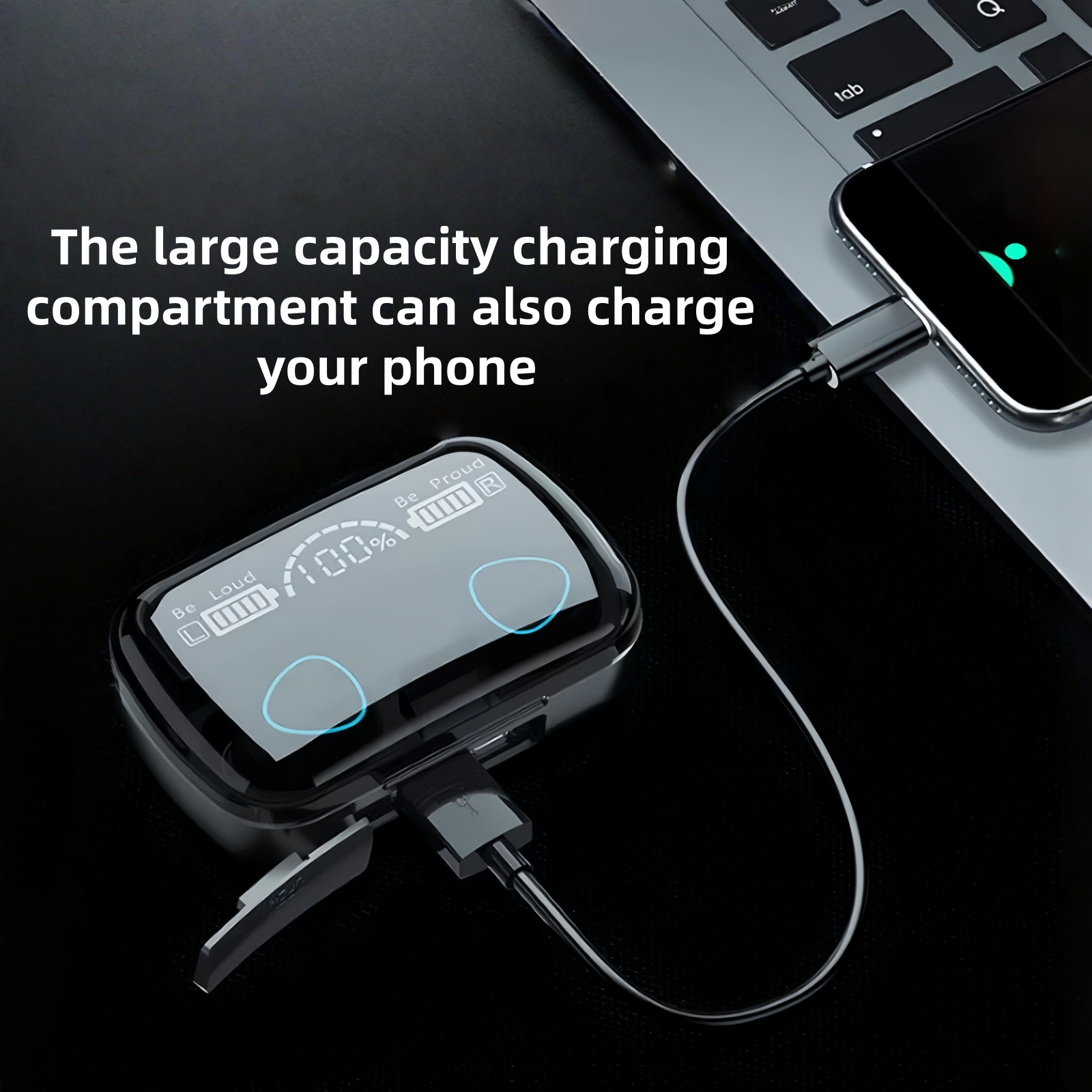 TWS Wireless Earbuds | LED Display Charging Case, Touch Control, Deep Bass