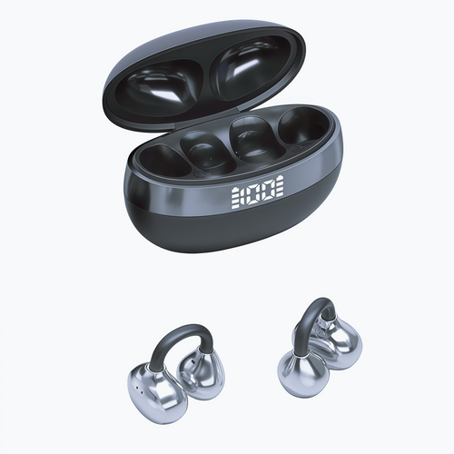 Ear Clip AI Translation Earphones | Bluetooth 6.0, Noise Cancelling, Open Ear