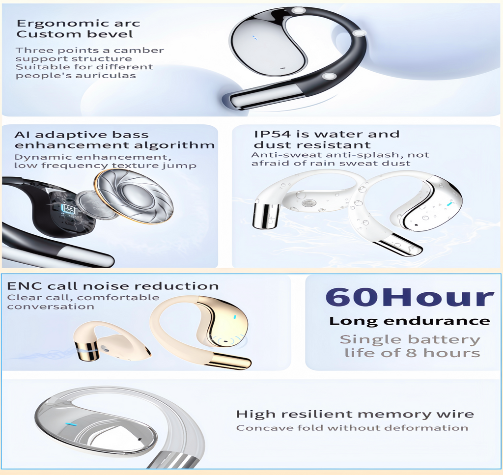 AI Real-Time Translation Earbuds | 80-Hour Battery, Deep Bass, IPX7 Waterproof