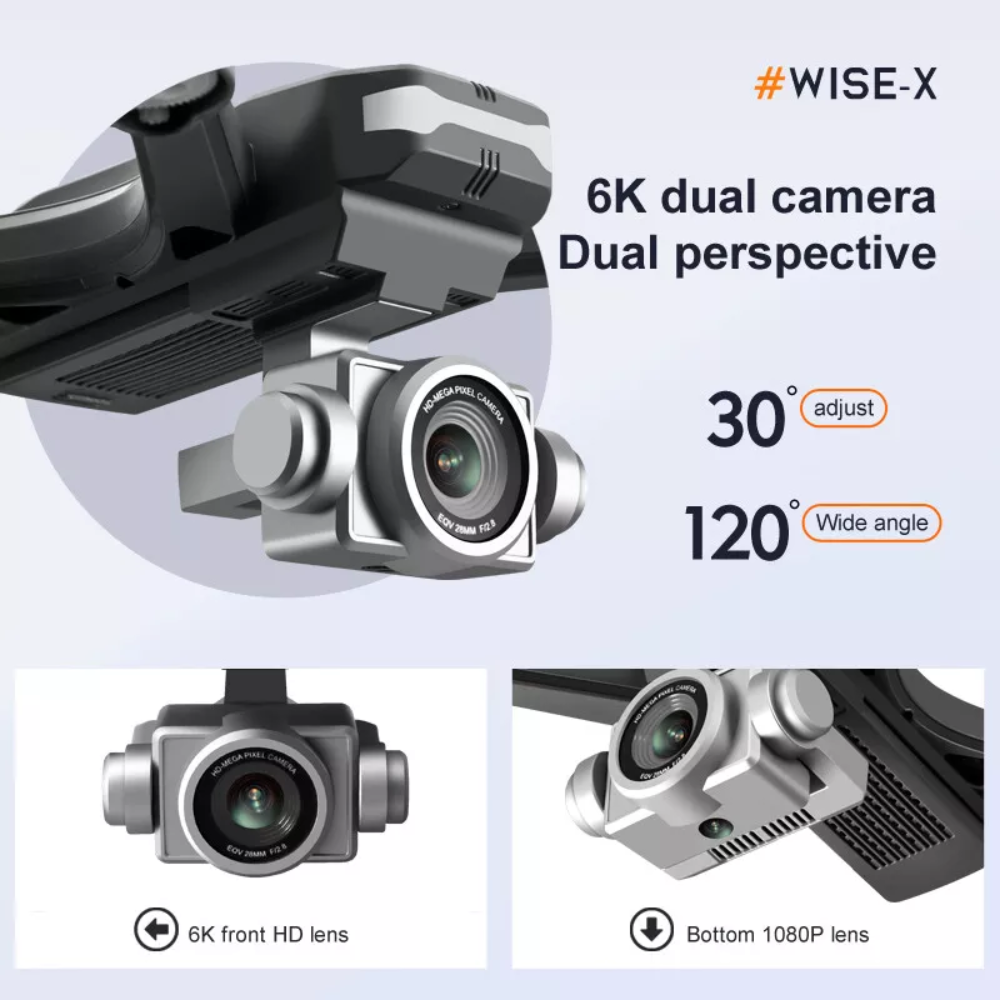 2026 V14 Professional Drone | 6K HD Dual Camera, WiFi FPV, Portable RC Quadcopter, 2 Batteries