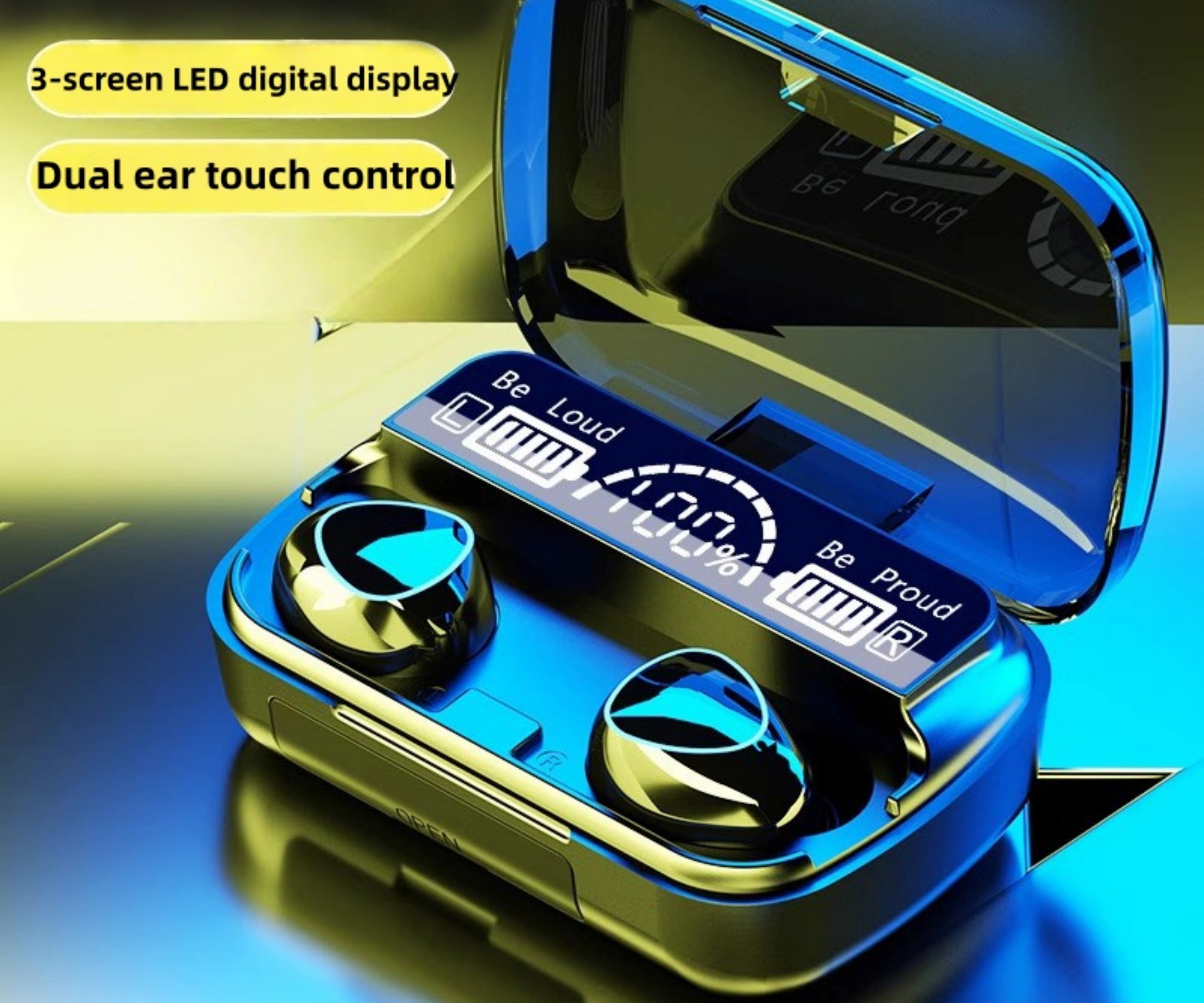 TWS Wireless Earbuds | LED Display Charging Case, Touch Control, Deep Bass