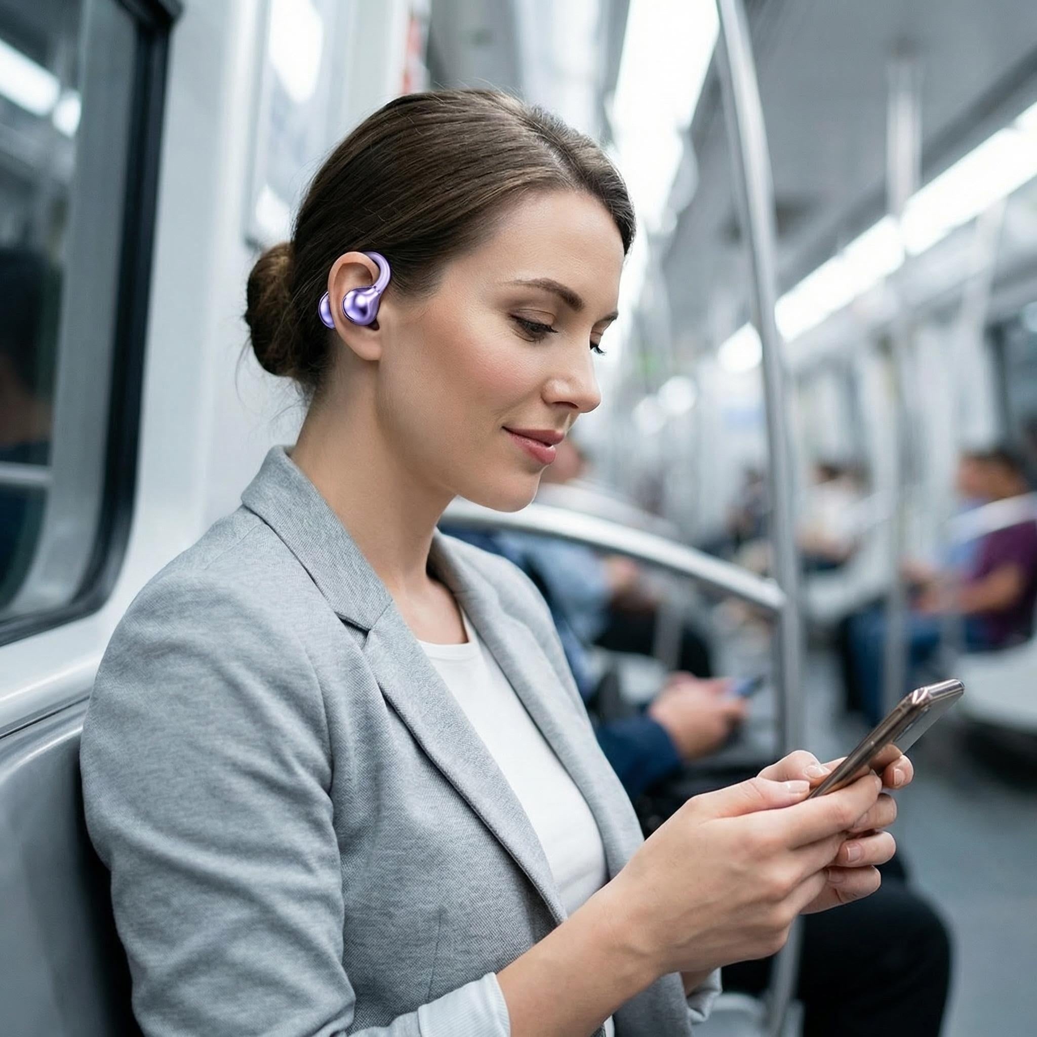 Ear Clip AI Translation Earphones | Bluetooth 6.0, Noise Cancelling, Open Ear