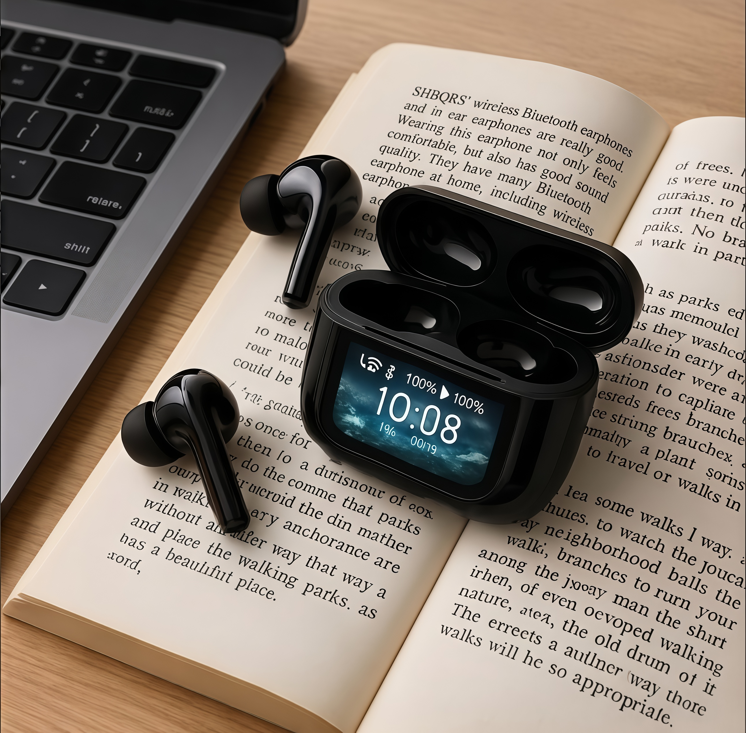 AI Real-Time Translation Earbuds | LED Display, Long Range, Active Noise Cancelling, IPX7