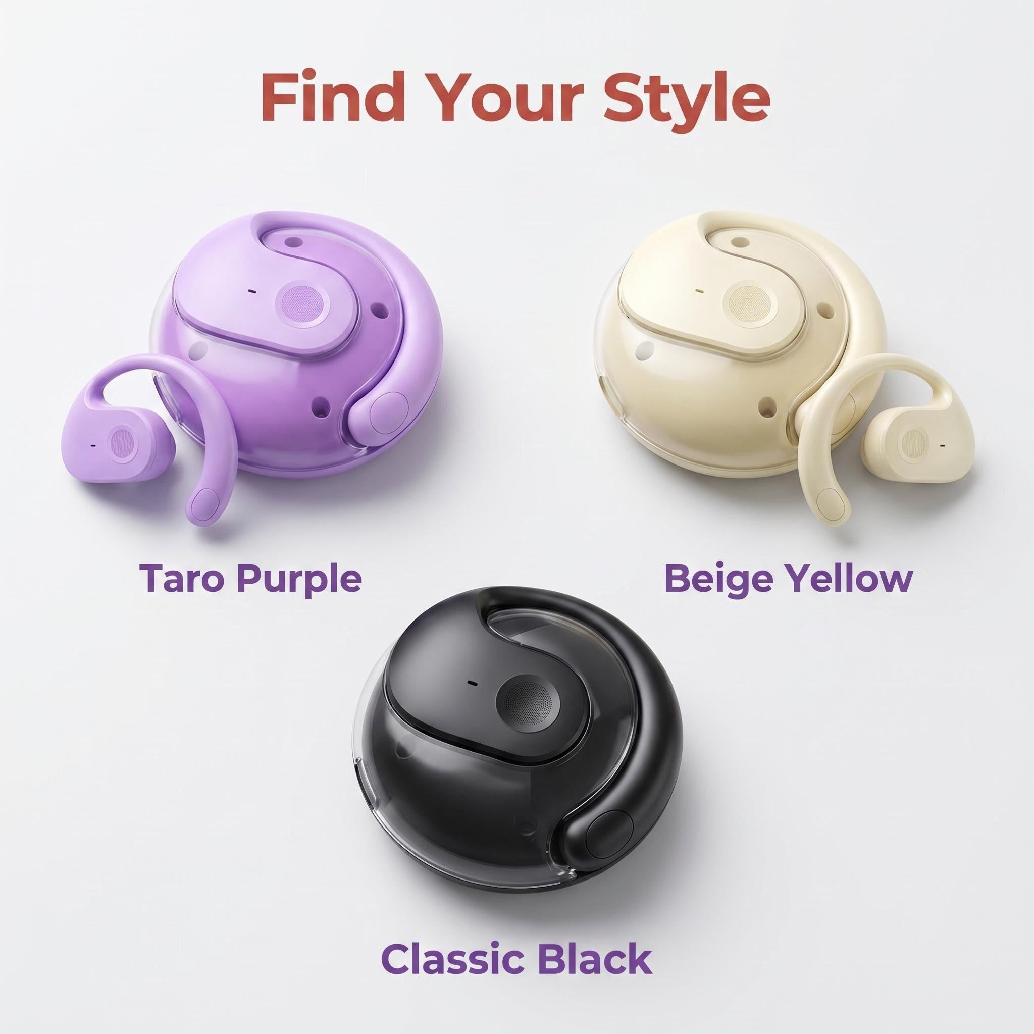Open Ear Wireless Earbuds | Bluetooth 5.0, Touch Control, Active Noise Reduction