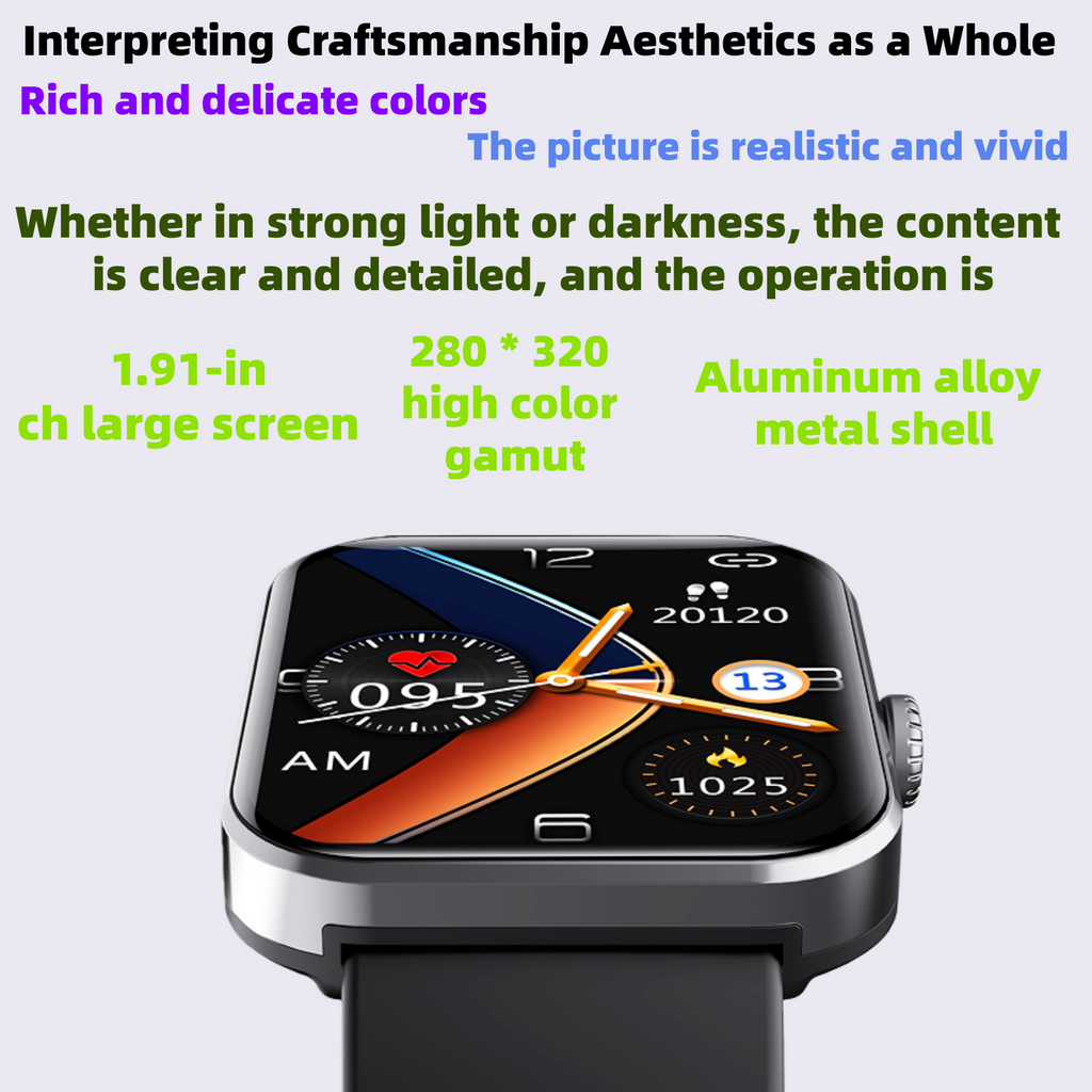 Smart Wristband with Heart Rate and Blood Pressure Monitors, Stainless Steel Strap, Capable of Making Phone Calls