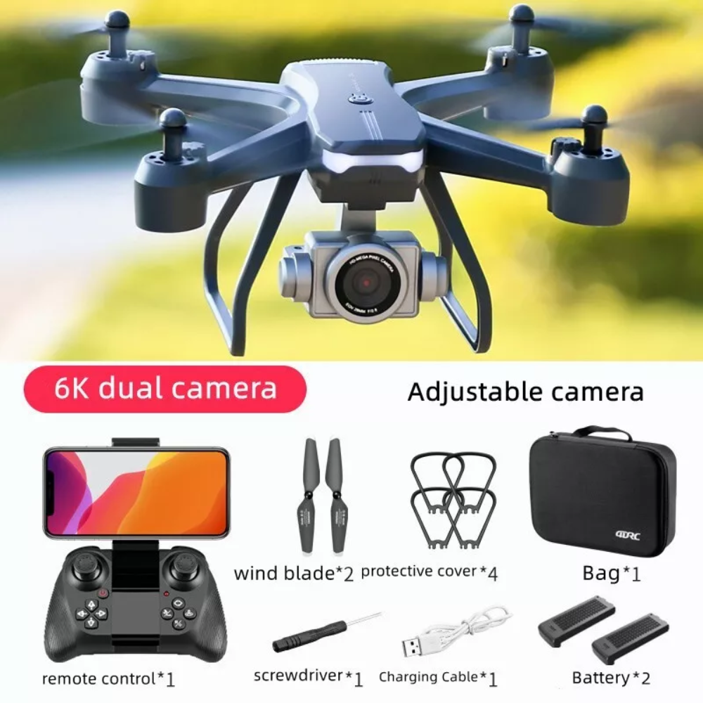 2026 V14 Professional Drone | 6K HD Dual Camera, WiFi FPV, Portable RC Quadcopter, 2 Batteries