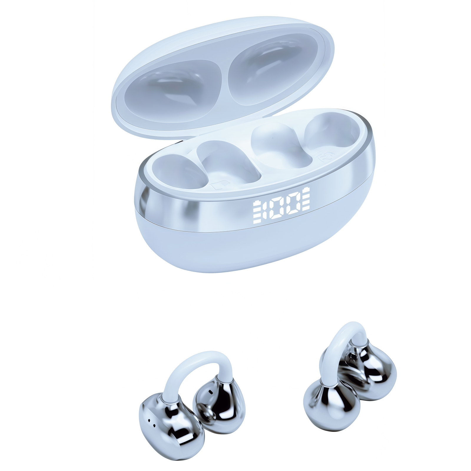 Ear Clip AI Translation Earphones | Bluetooth 6.0, Noise Cancelling, Open Ear